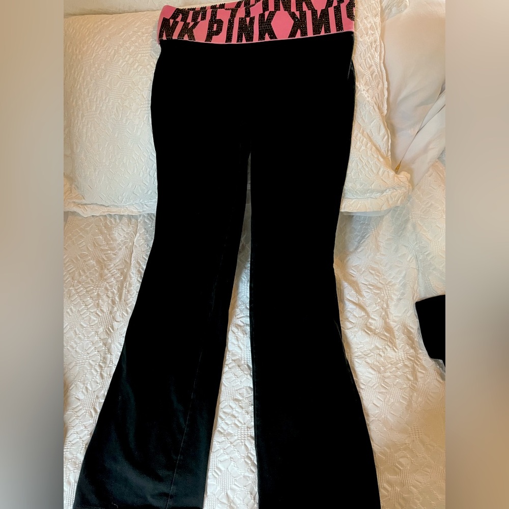 PINK Victoria’s Secret Boot Cut Fold Over Yoga Pants- Small